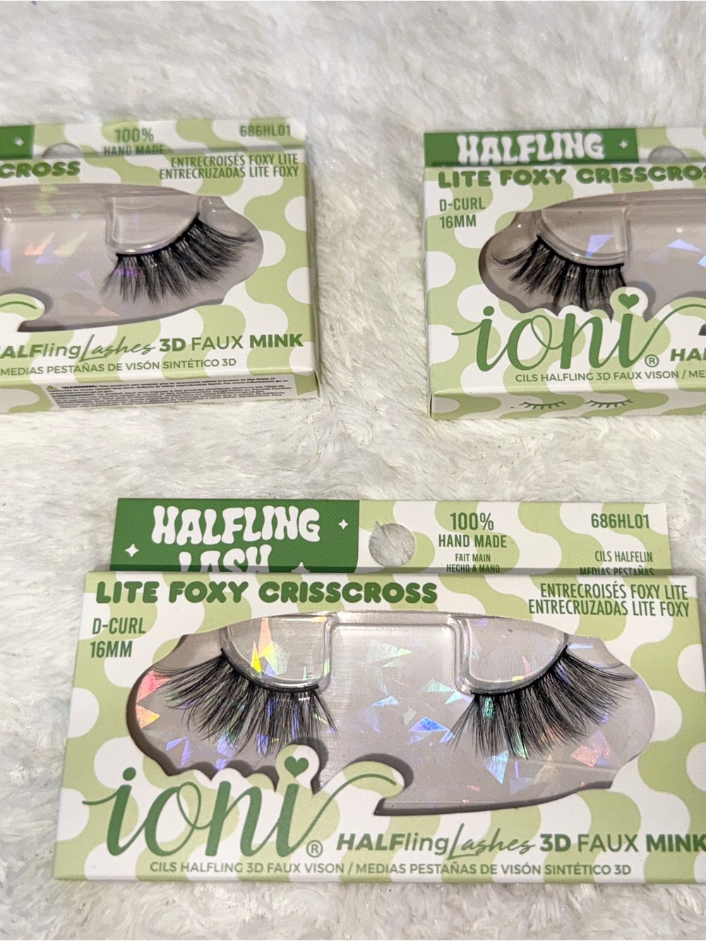 Ioni Halfling Lite Foxy Crisscross  False Lashes - Black
